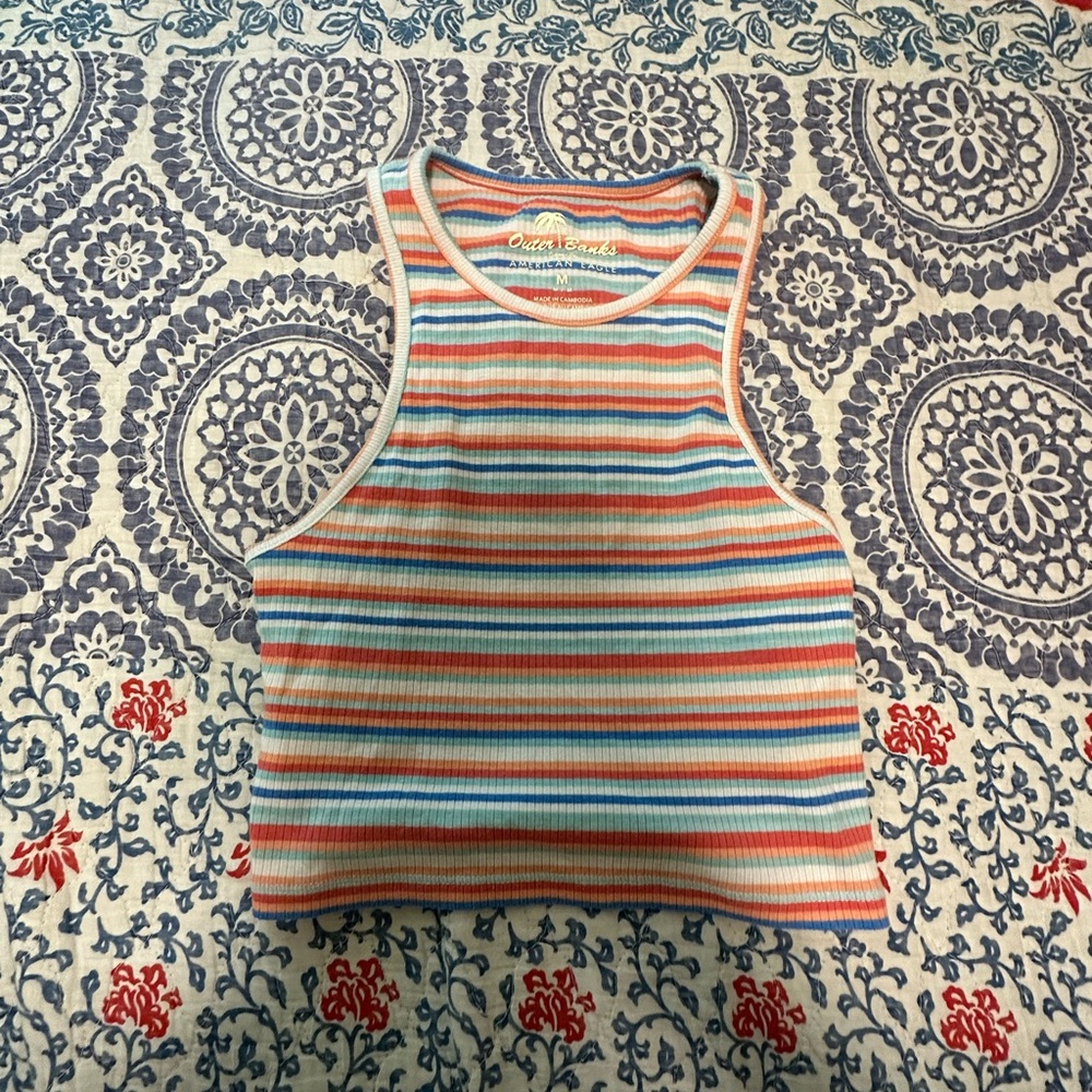 American Eagle Multicolor Striped Tee